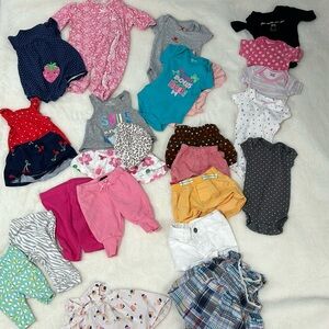 Lot of new born baby girl clothes